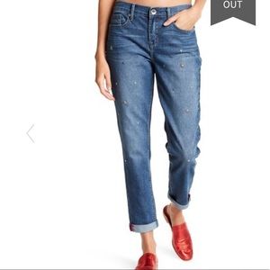 Seven7 Star and stud high rise girlfriend jean NWT
